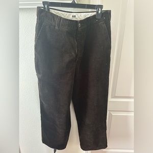Uniqlo U Lemaire Corduroy Wide Fit Work Pants in Dark Brown